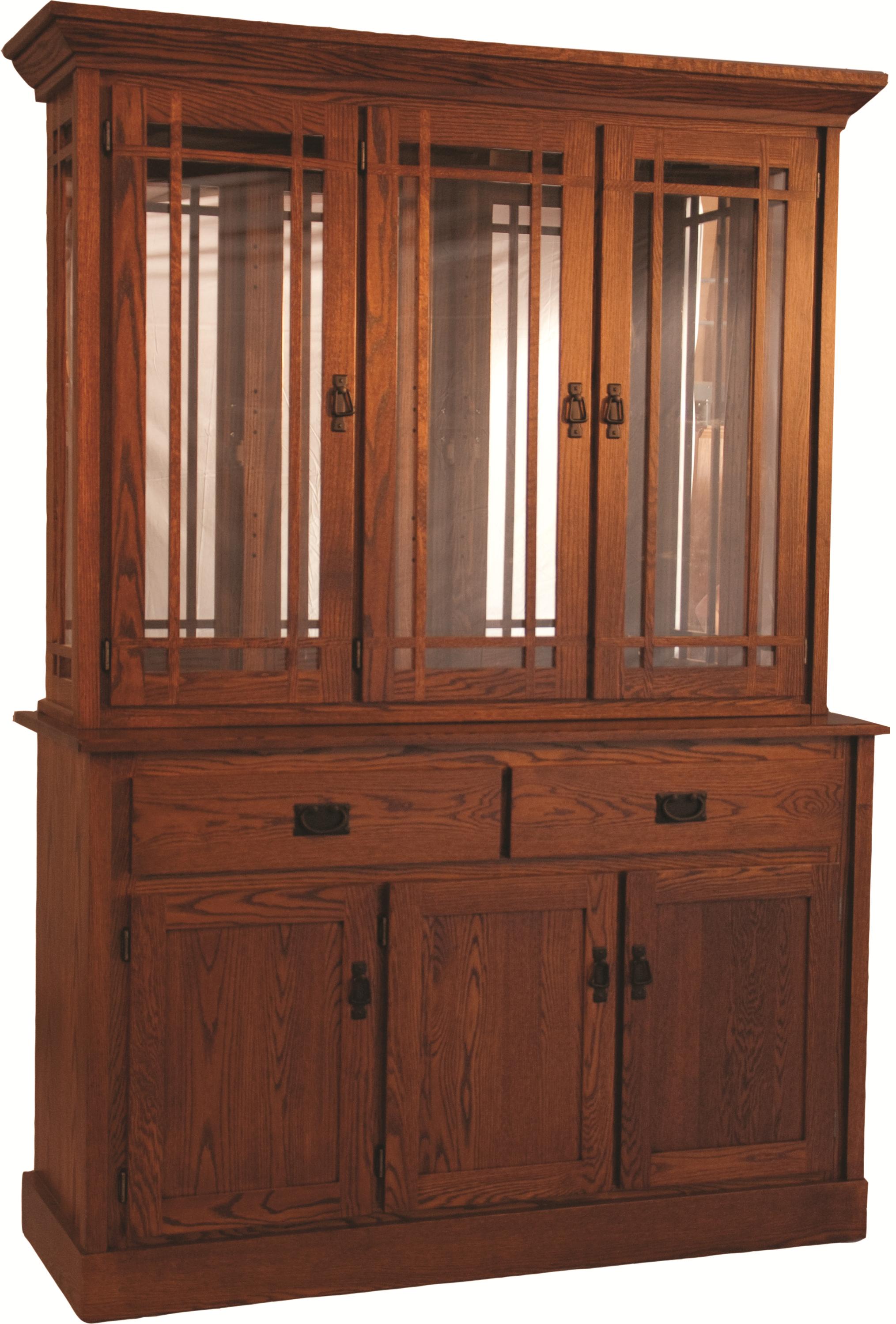 Mission style china shop hutch